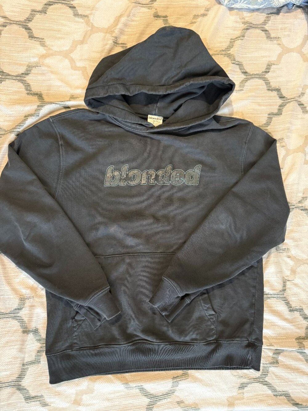 Blonded Embroidered Black Hoodie Made in USA Size M